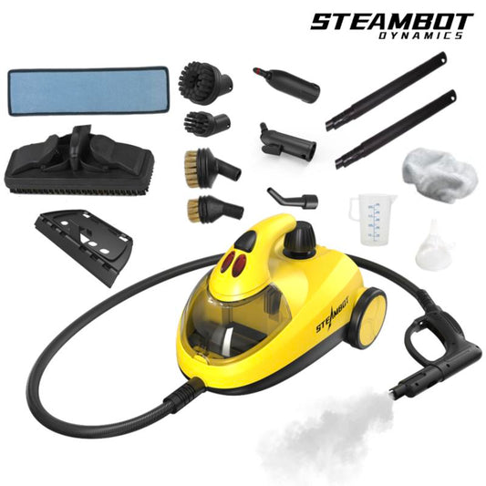 Steambot Steam Cleaner&Mop 15-In-1, 302 °F Steam Temperature, 66 Psi Steam Pressure, 72 Oz Tank Capacity, Chemical-Free Deep Cleaning for Car, Kitchen, Living Room, Bathroom, Multi-Purpose Detachable Steamer Great for Eliminating Grime&Grease,Sanitization