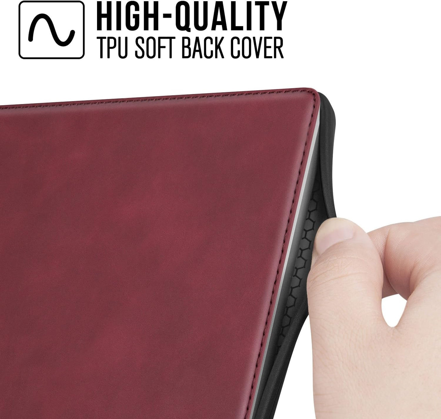 Skin Touch Feeling Case for 7" All-New Kindle Oasis (10Th Gen, 2019 Release & 9Th Gen, 2017 Release), Waterproof Compact Soft Cover with Auto Wake/Sleep, Red Wine