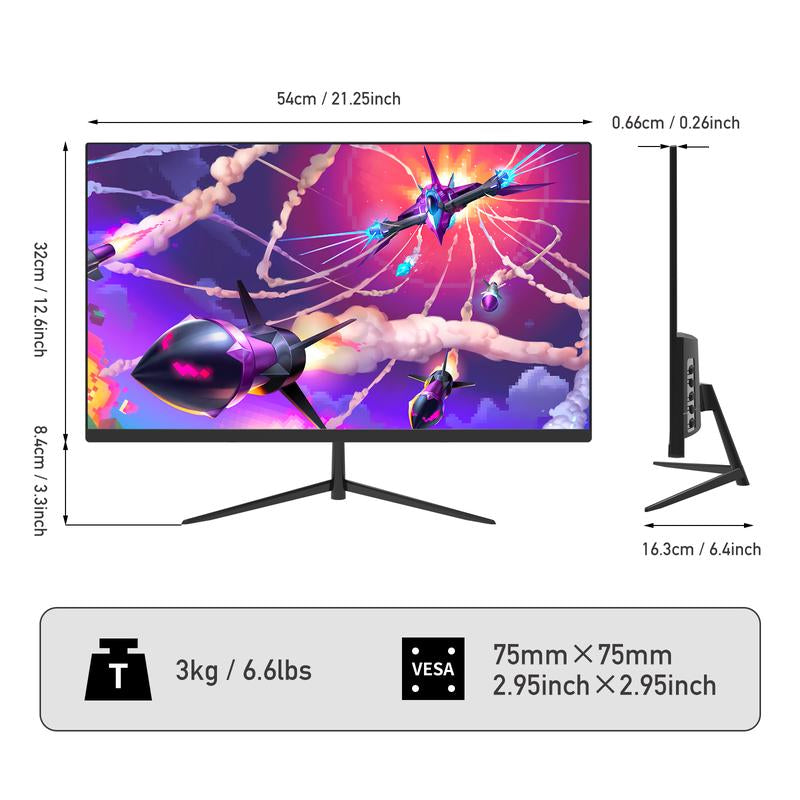 24'' 165Hz 1080P Gaming Monitor - IPS, Freesync, HDMI, VESA, Tilt Adjustable, Frameless, Speakers 165Hz Monitor Gaming Monitors Display Borderless