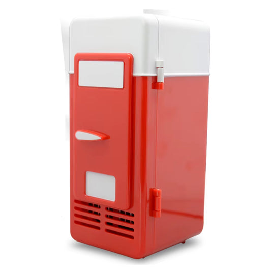 Mini USB Fridge Portable Cooler Beverage Drink Cans Cooler / Warmer Refrigerator for Car Laptop PC Computer Black Red Color 2024