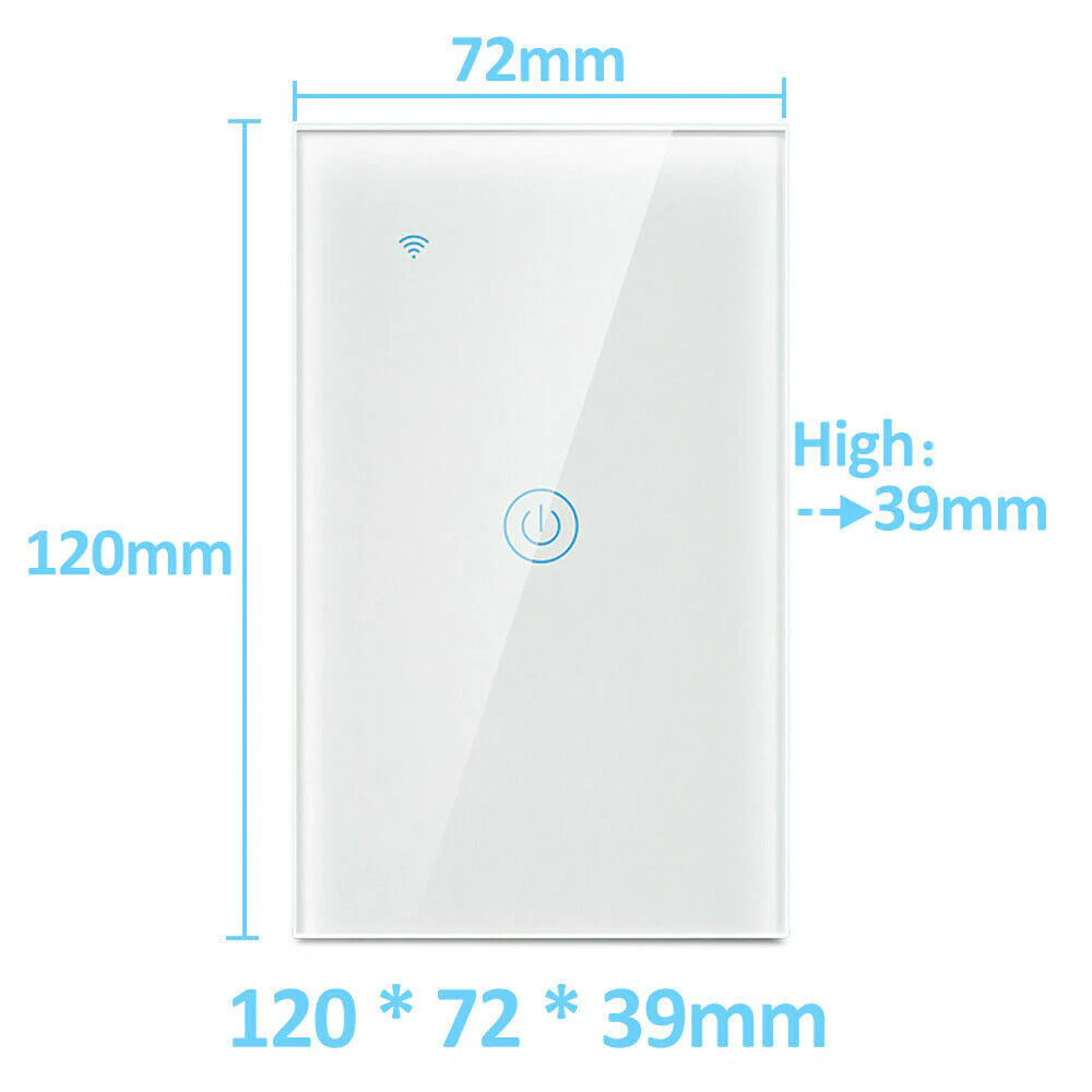 1/2/3/4 Gang Wifi Smart Wall Touch Light Switch Glass Panel for Alexa/Google APP