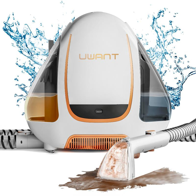 Uwant-Portable Carpet Cleaner, 12Kpa Powerful Suction Stain Remover with Self Cleaning Feature, Lightweight Carpet Shampooer for Deep Cleaning Couchs, Sofas, Car Seats and Pet Satins, B100-A