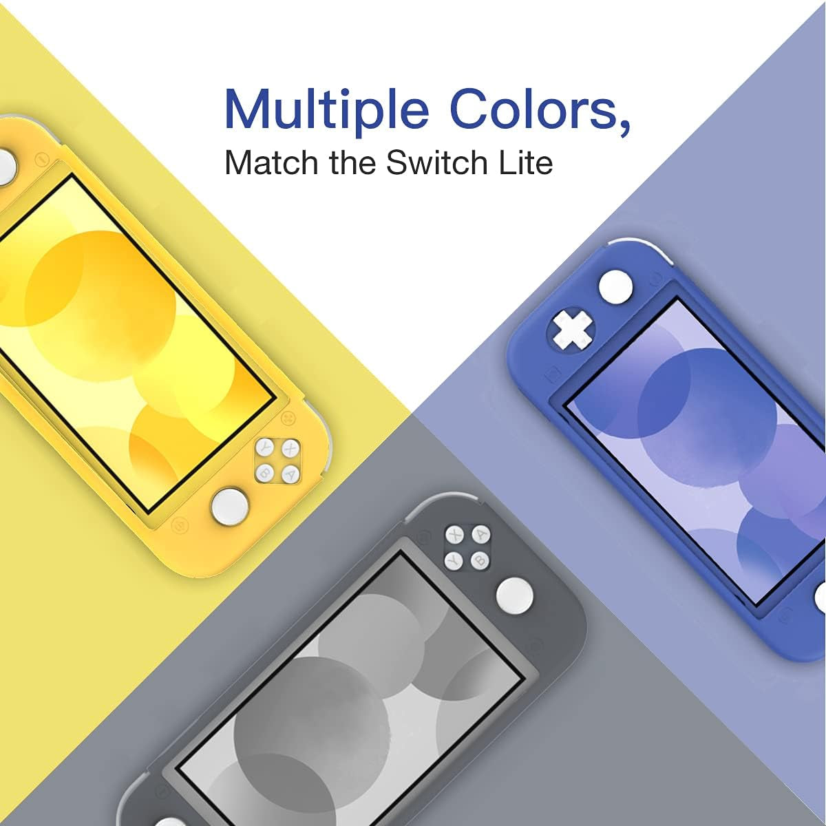 Protective Case for Switch Lite, Silicone Case Protective Rubber Cover Case, Shock-Absorption Anti-Scratch Non-Slip Case Compatible with Switch Lite Console - Blue