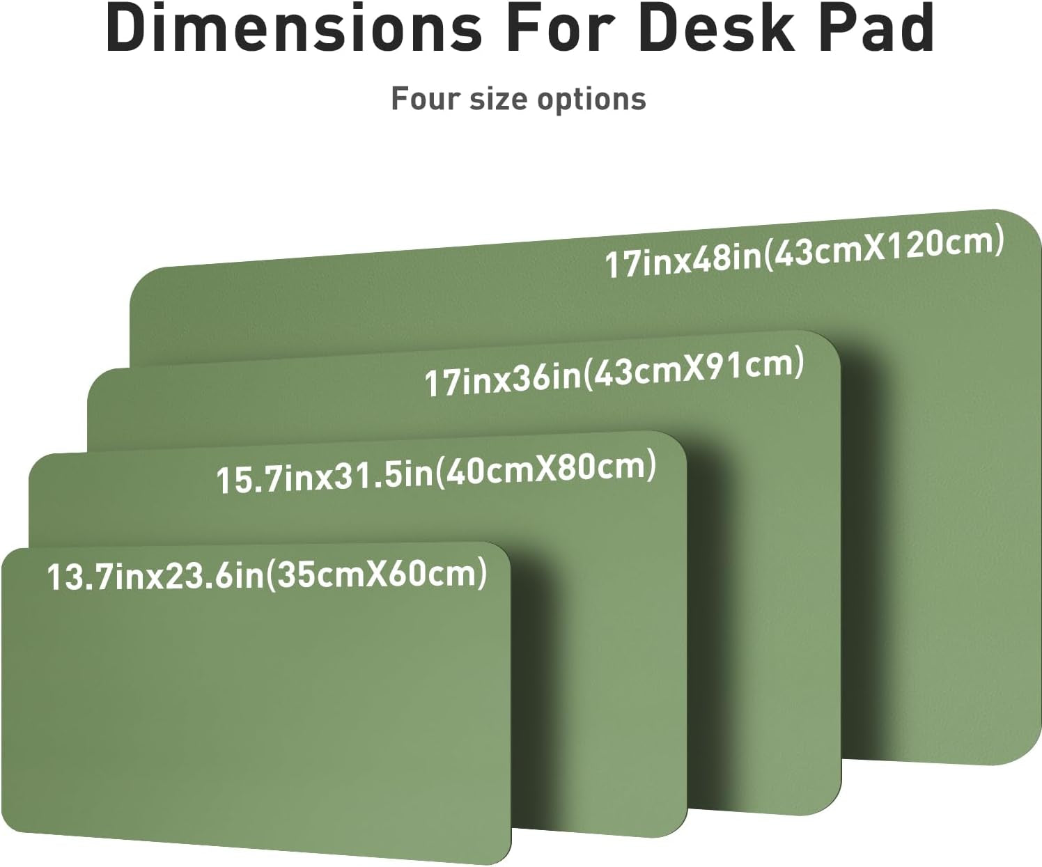 Leather Desk Pad Protector, Mouse Pad, Office Desk Mat, Non-Slip PU Leather Desk Blotter, Laptop Desk Pad, Waterproof Desk Writing Pad for Office and Home (31.5" X 15.7",Olive Green)