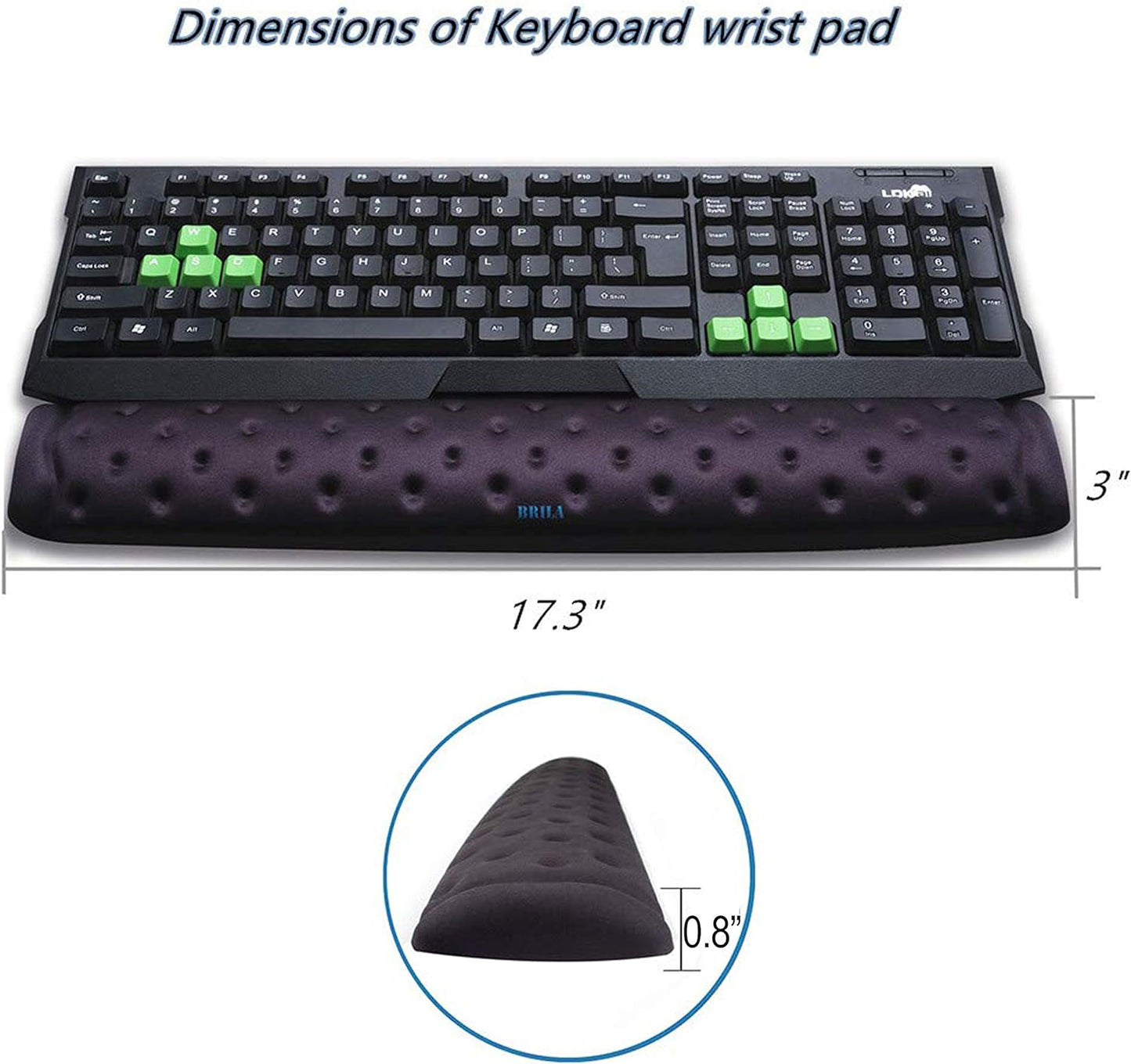 Memory Foam Mouse & Keyboard Wrist Rest Support Pad Cushion Set for Computer, Laptop, Office Work, PC Gaming - Massage Holes Design - Easy Typing Wrist Pain Relief (Black)