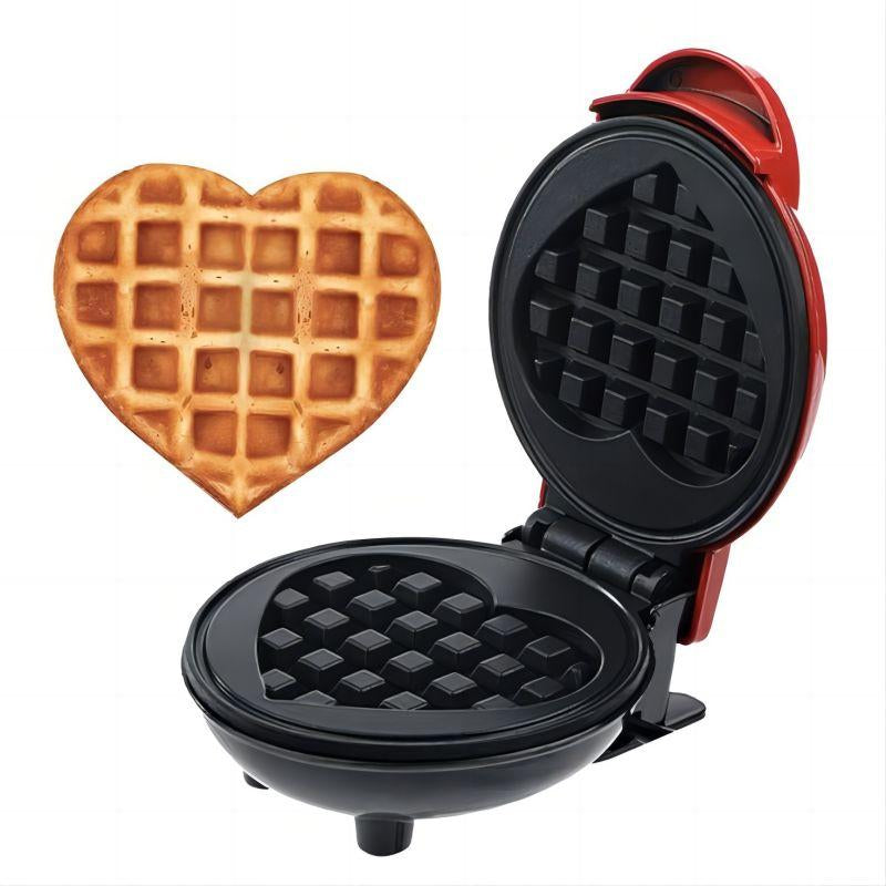 Multi Functional Mini Heart-Shaped Waffle Maker, Double-Sided Heated Breakfast Toaster, Portable Baking Machine Non-Stick Surface Hash Brown