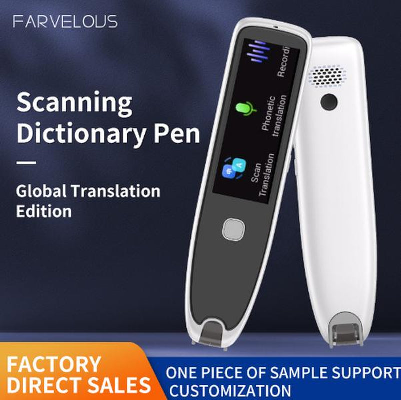 English to Spanish Translator Device，Scanning Translator Smart Instant Voice Photo Translation Pen 1.97" Touch Screen Wifi Support,Language Translator Device