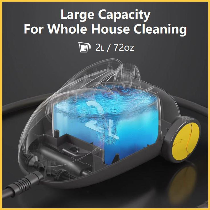 Steambot Steam Cleaner&Mop 15-In-1, 302 °F Steam Temperature, 66 Psi Steam Pressure, 72 Oz Tank Capacity, Chemical-Free Deep Cleaning for Car, Kitchen, Living Room, Bathroom, Multi-Purpose Detachable Steamer Great for Eliminating Grime&Grease,Sanitization